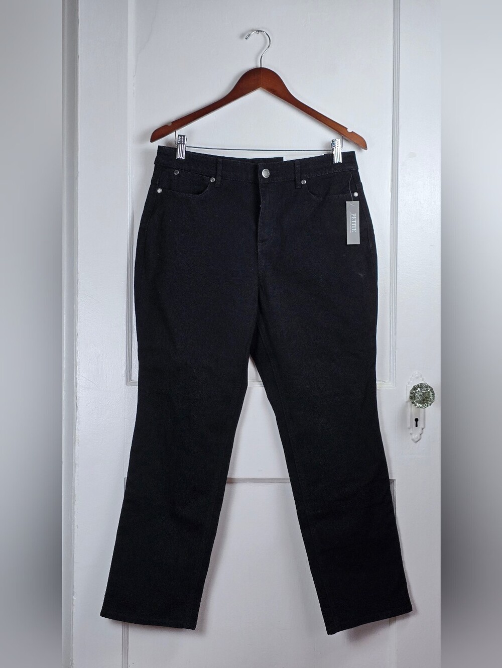 Christopher & Banks Black Straight Leg Relaxed Fit High Rise Jeans NEW w/Tags 10